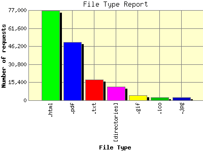 File Type Report: Number of requests by File Type.